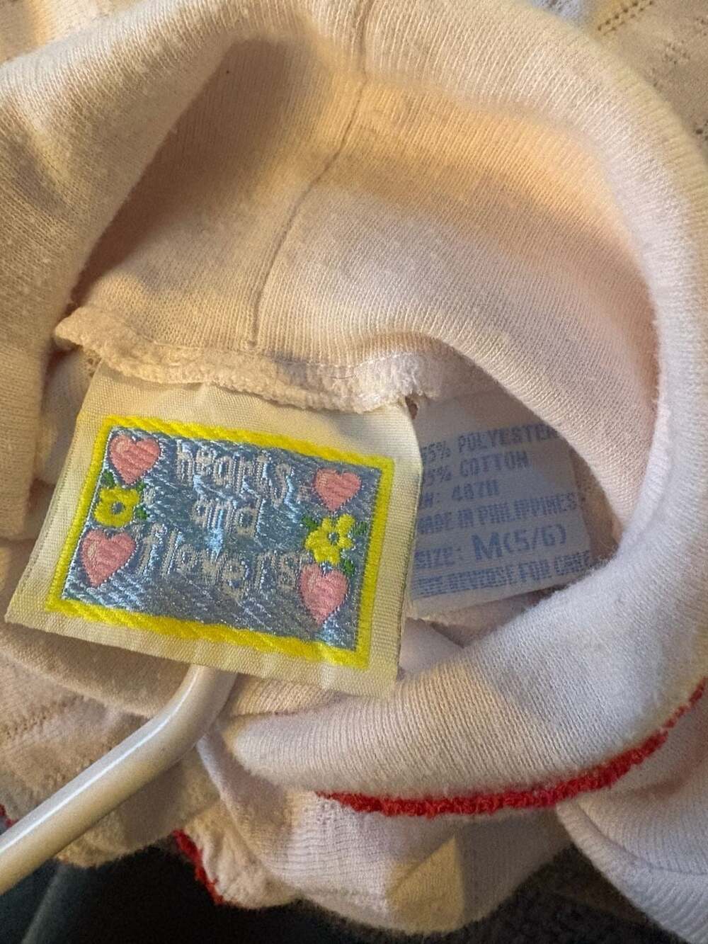 Hearts and Flowers Vintage White Pointelle Turtleneck Top Size 5/6 - Picture 5 of 7